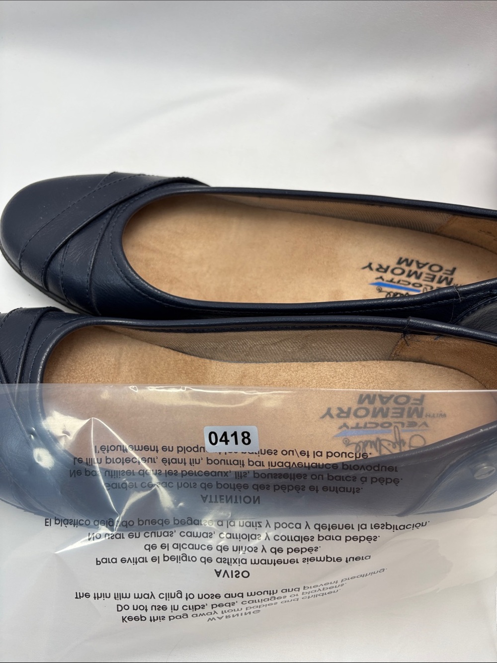 Life Stride Memory Foam Women 8.5 Navy Leather Slip-On Ballet Flats#410 - Picture 14 of 14